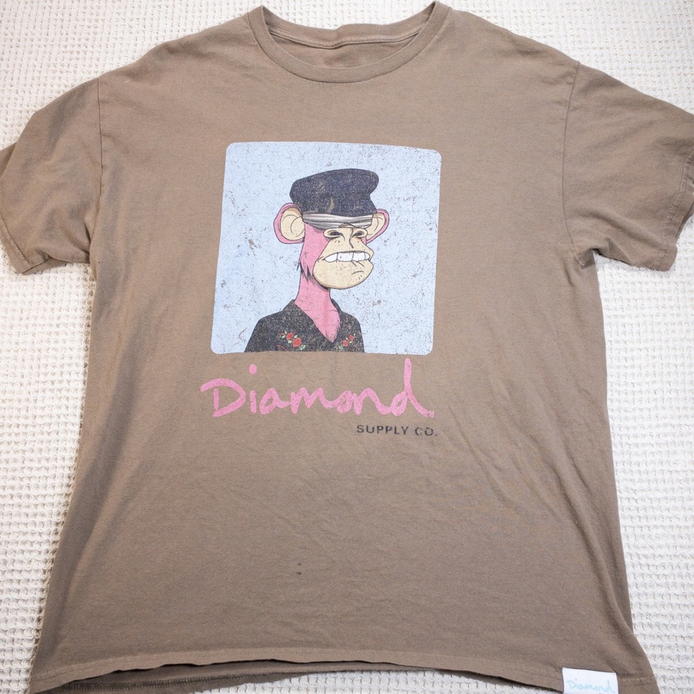 Diamond Supply Co Mutants Bored Ape Yacht Club NFT Graphic T-Shirt Brown Large